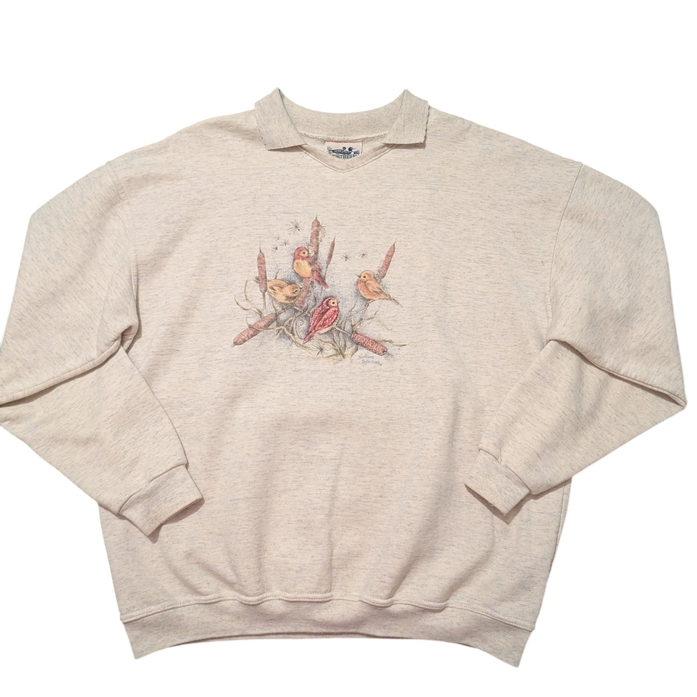 Northern Reflections Beige Sweater with Bird Design